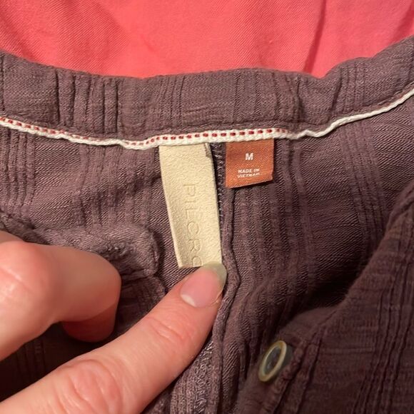 Anthropologie Pilcro Ribbed Puff Sleeve Crop Top in Maeve M - Picture 6 of 7